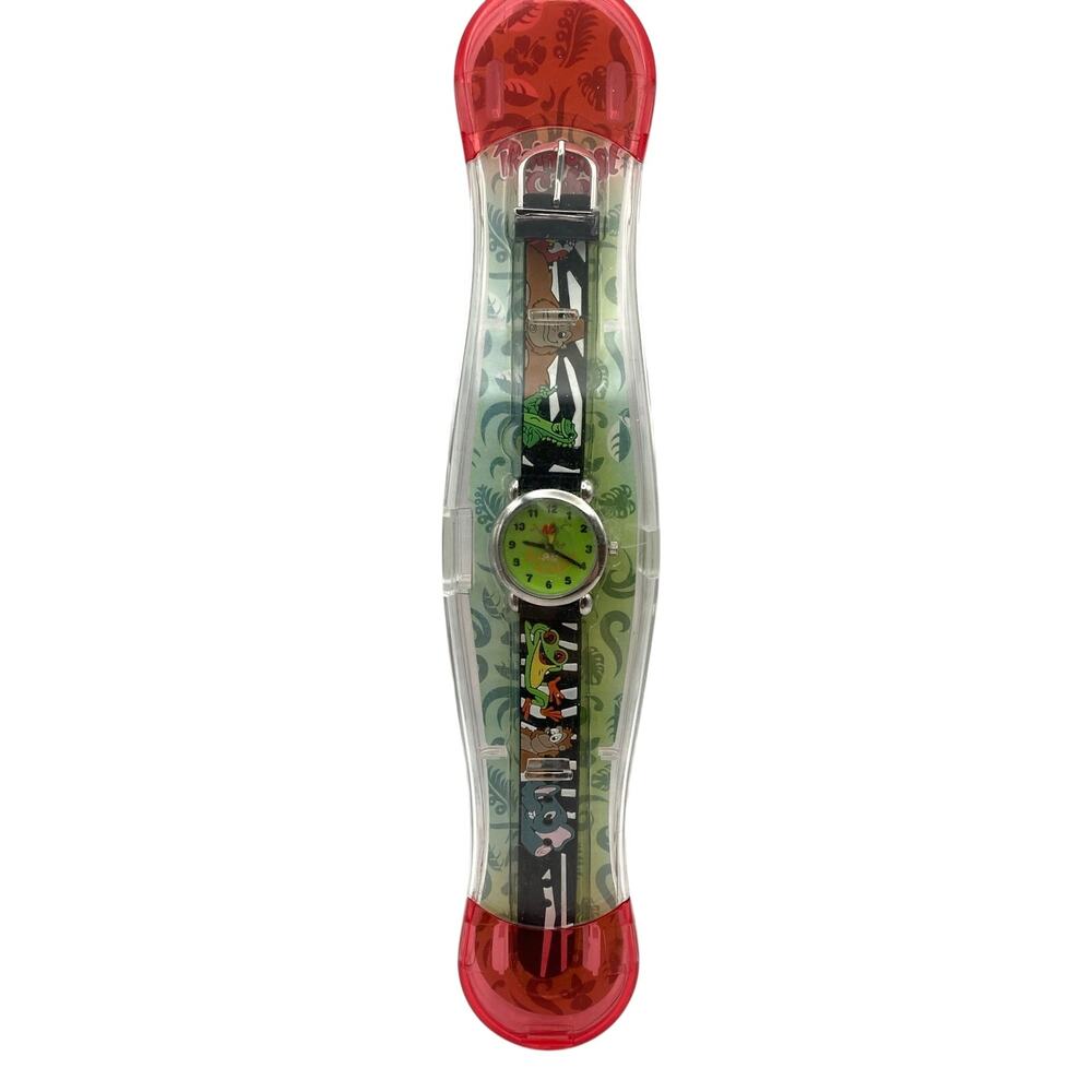 New Rainforest Cafe Kids Watch Second Hand Lilly Pad Moves in Circle w/ Case